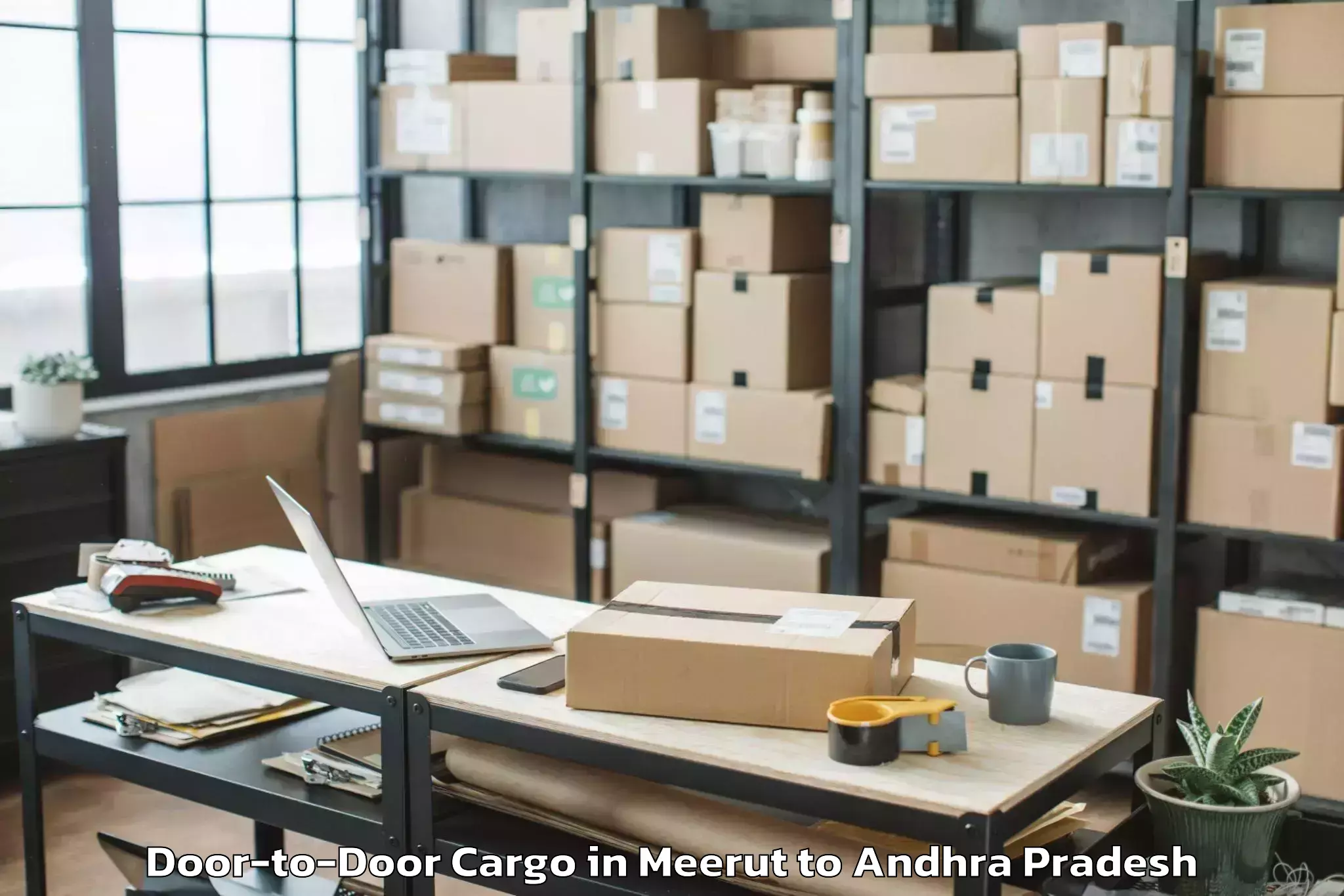 Leading Meerut to Pamarru Door To Door Cargo Provider